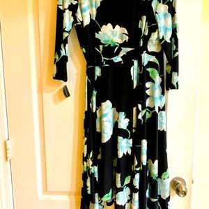 INC Women's Dress Medium A-Line Wrap Floral Print